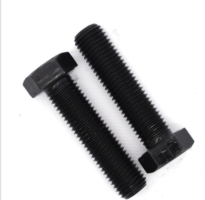 Αξία 4.8 DIN933 8x20mm Μαύρες μπουλόνες κεφαλής με έξαρση με πλήρη νήματα από χάλυβα άνθρακα επιχρισμένο με ψευδάργυρο
