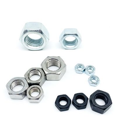 Ατσάλι άνθρακα M3 Hex Head Nuts Standard Zinc Plated / Hdg / Black Τάξη 4.8/8.8/10.9